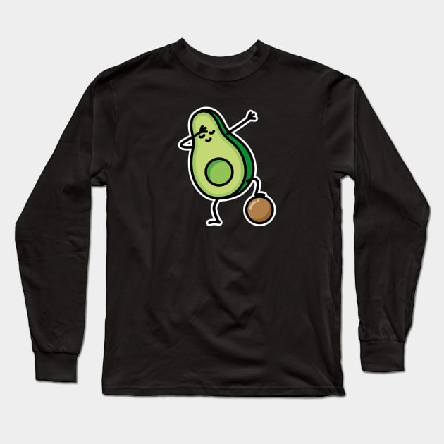 Dab dabbing avocado funny soccer soccer player Long Sleeve T-Shirt by LaundryFactory